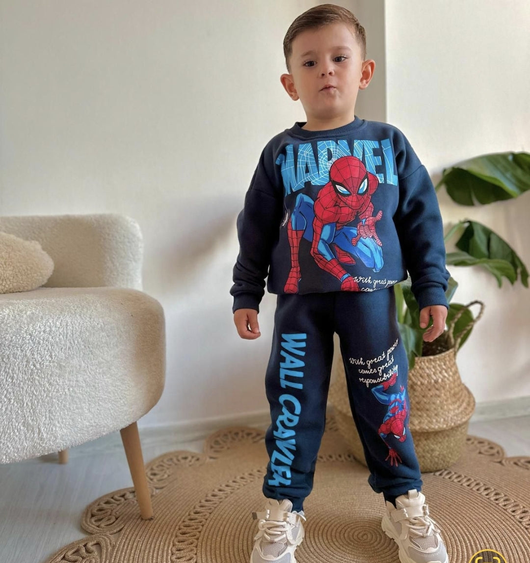 Warm Fleece Outfit Spiderman Design 3-10y