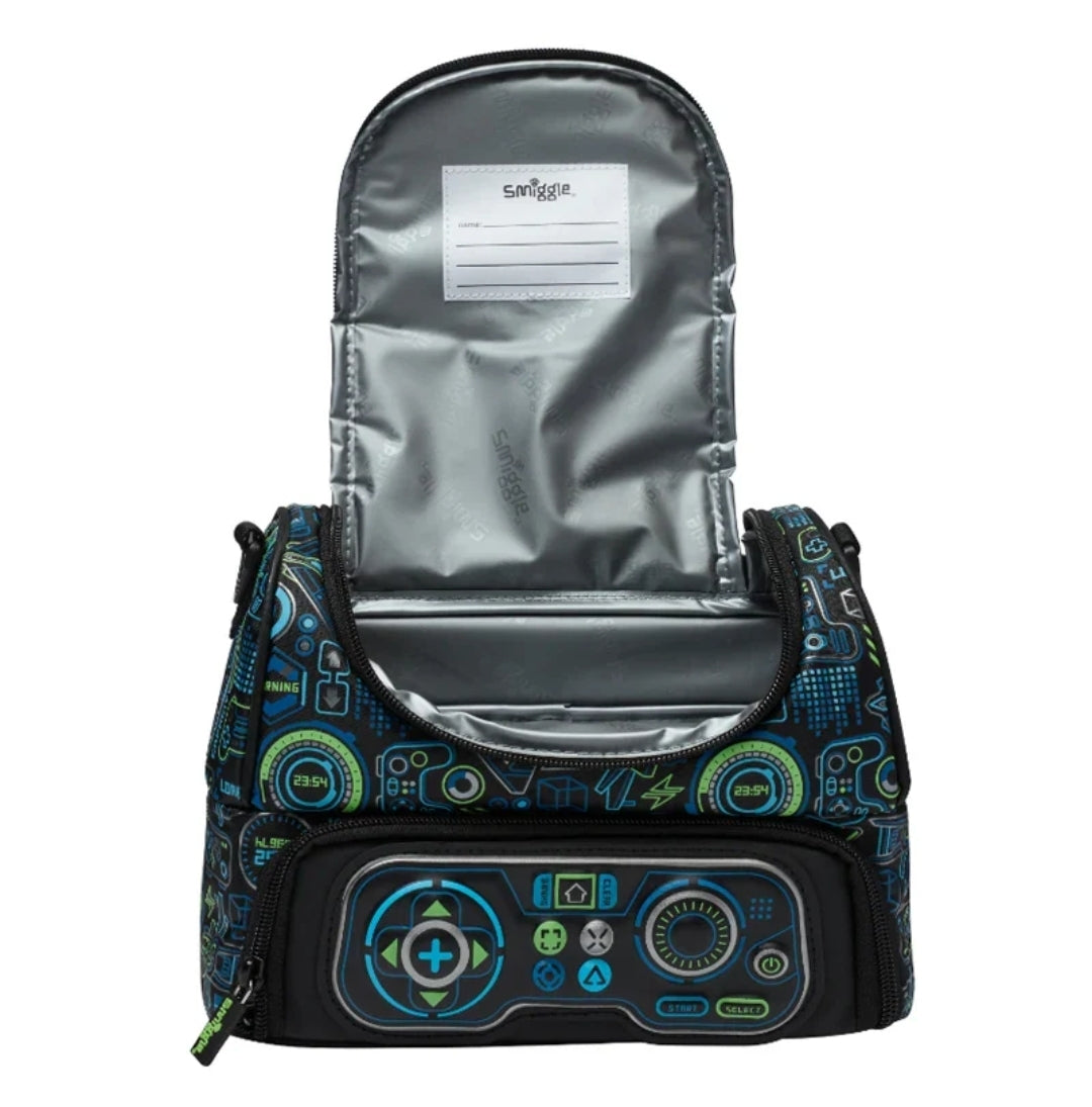 Smiggle Lunch Bag | Shoulder Straps | Green Game | 25x17x15cm