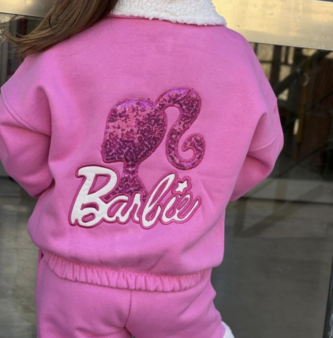 Fleece Outfit Barbie Design Set Of 2 Pcs Size 5-6y