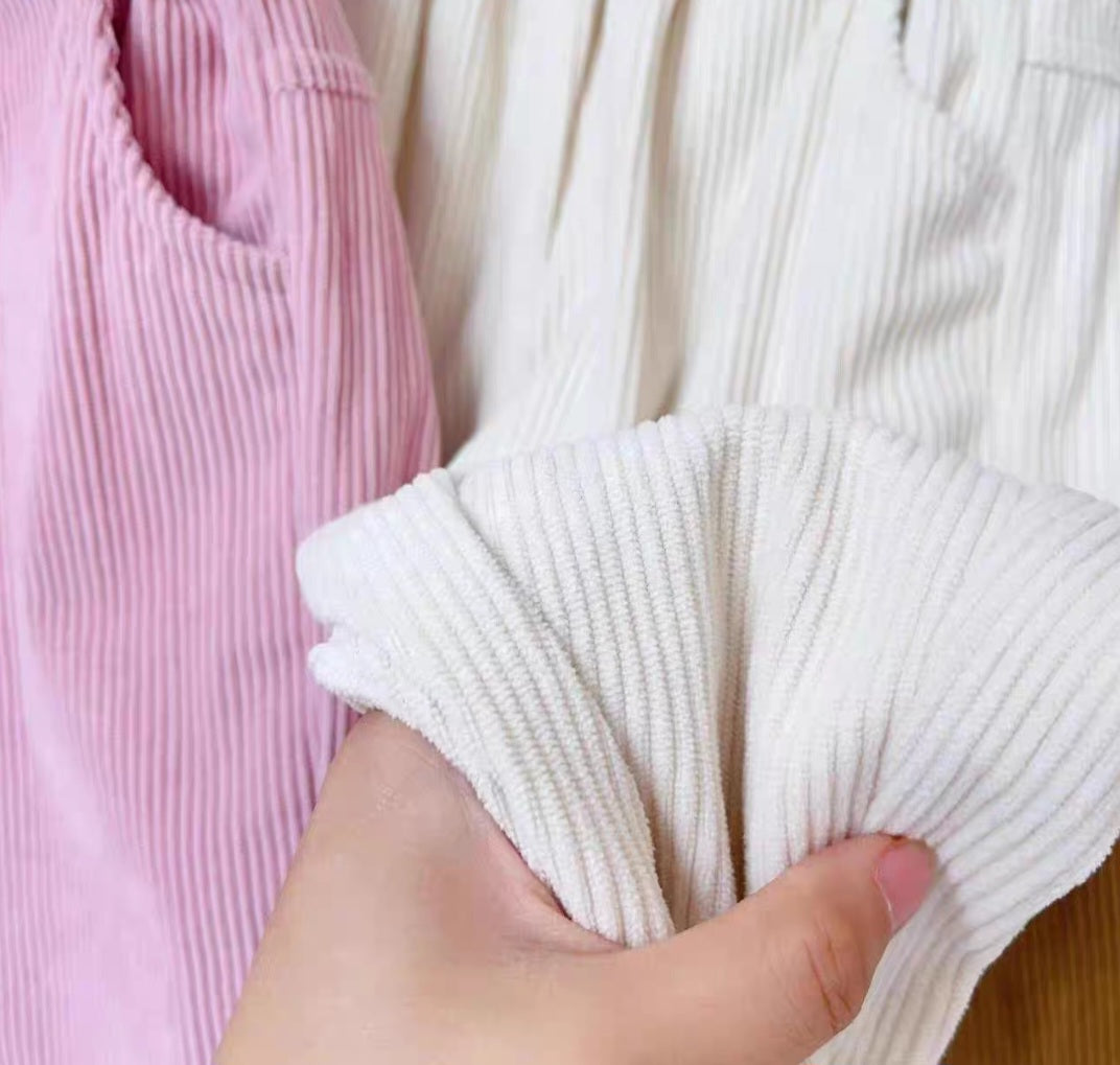 Warm Pink Velvet Pants For Girls Size 5-7y