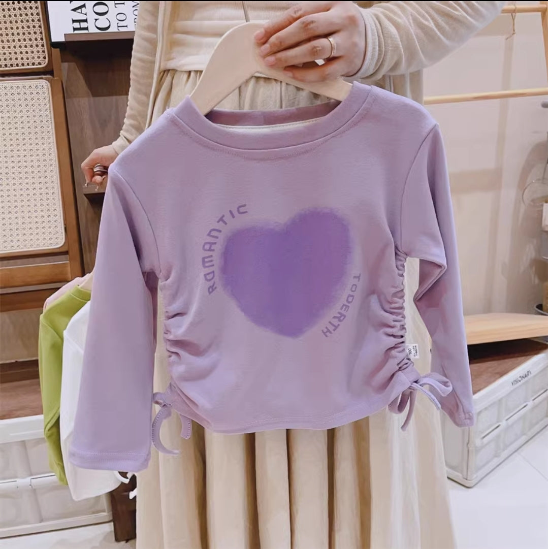 Warm Top Heart Design For Girls Size 6-8y