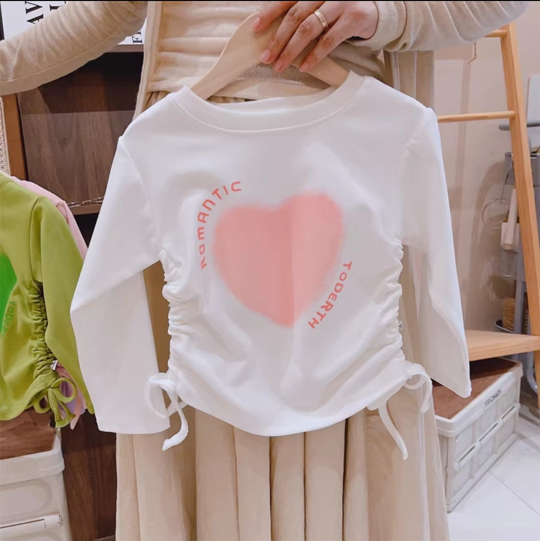 Warm Top Heart Design For Girls Size 6-8y
