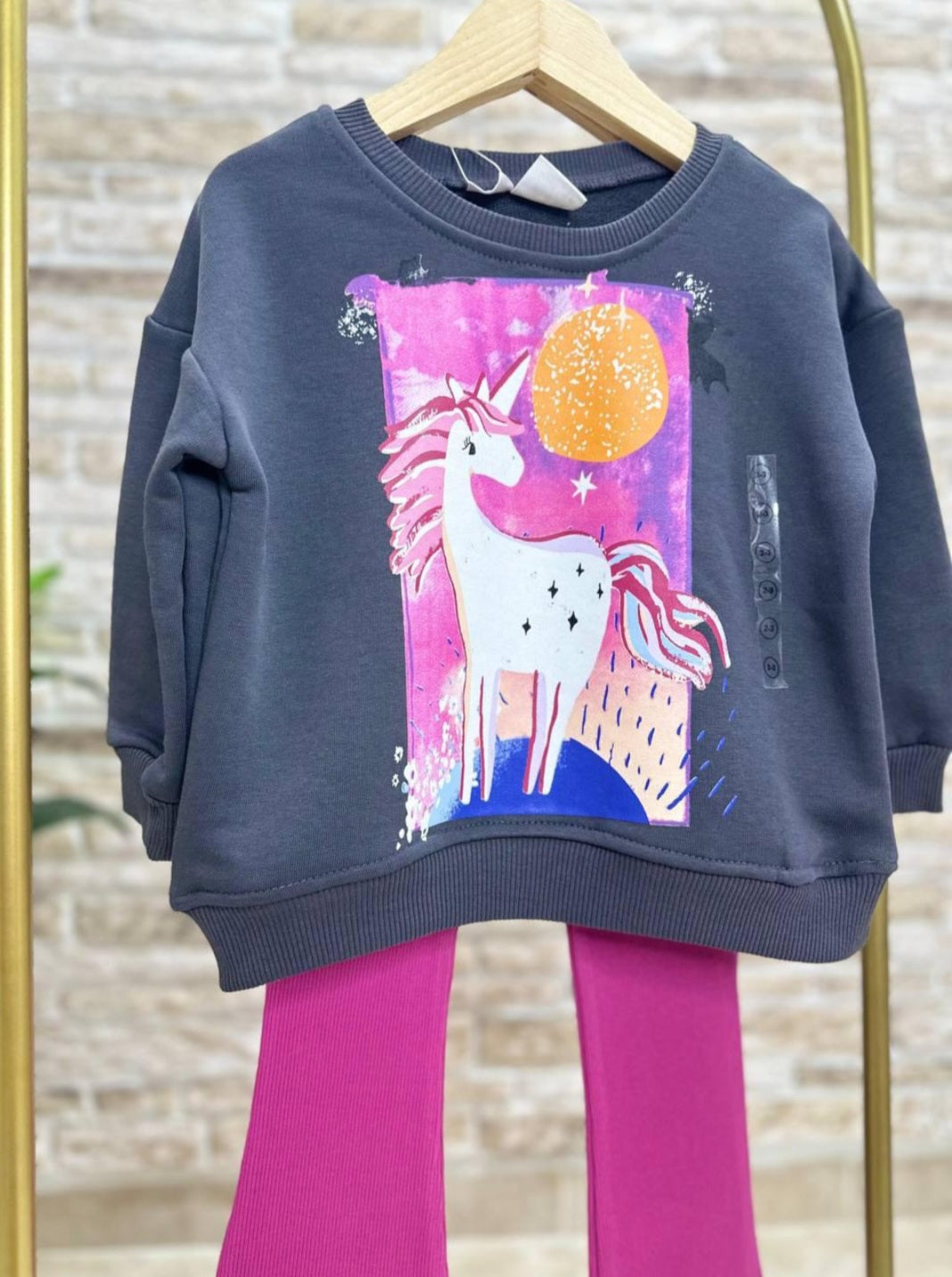 Cotton Unicorn Design Outfit 2-8y