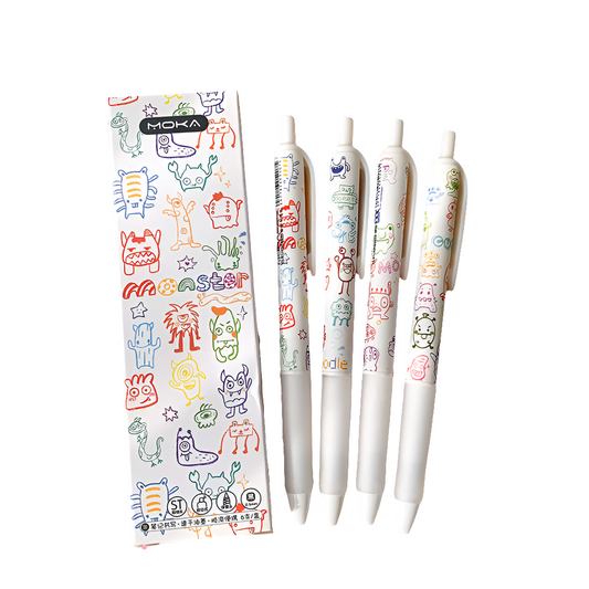 Little Monster Press Pen Black Head Pack Of 4 Pcs 0.5mm