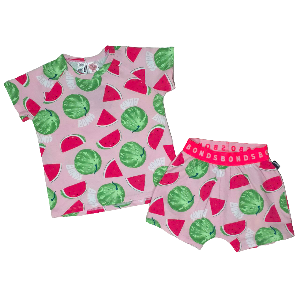 Pijama For Kids Watermelon Design Short&T-shirt Set Brand:BONDS Size 3&8y