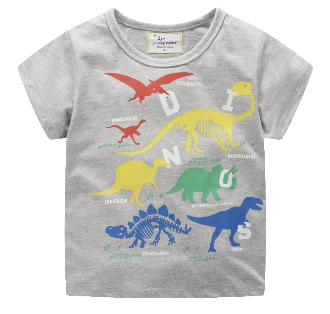 Cotton Dinosaur T-shirt. For 2-7y.