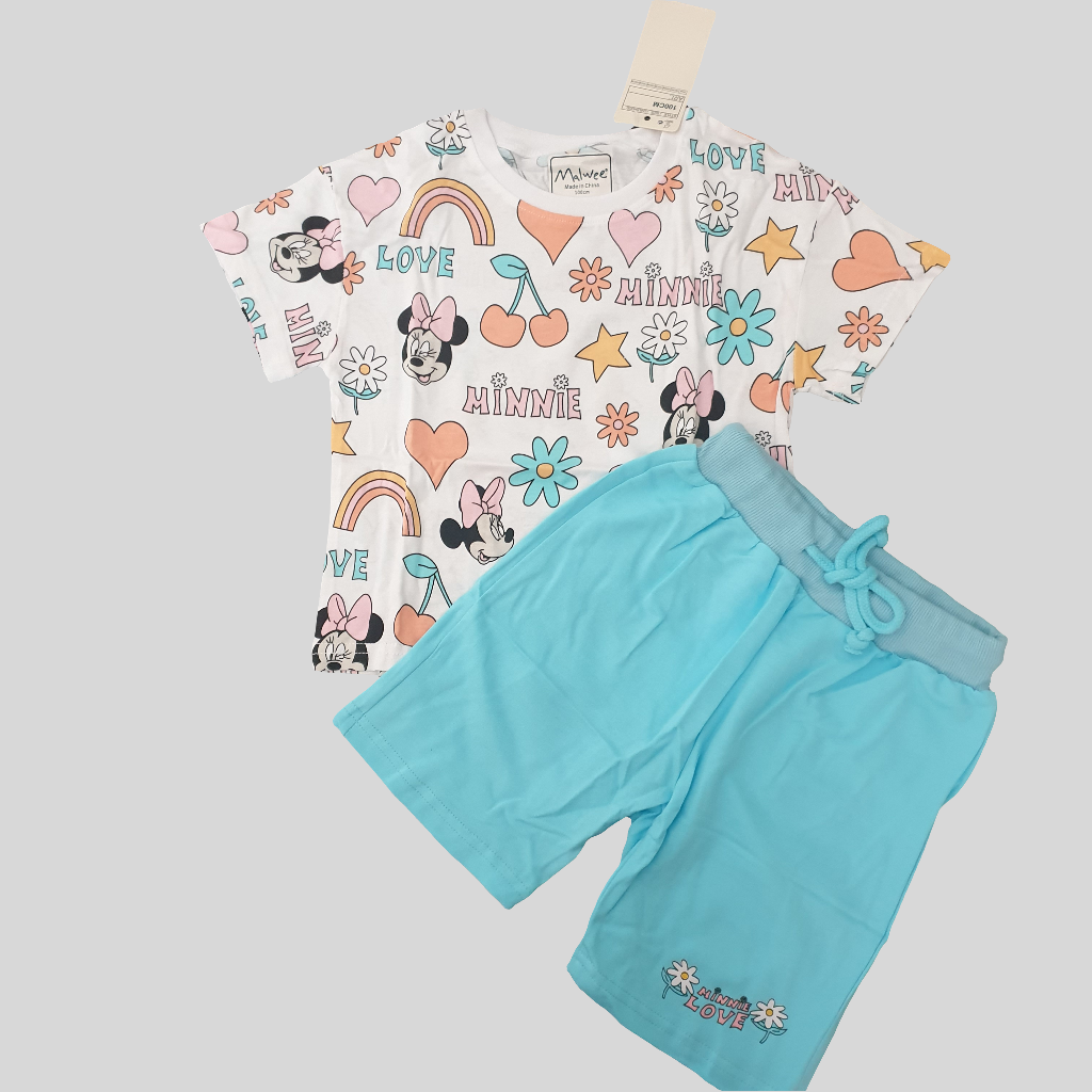 .Set For Girls Minnie Mouse Design Cotton 100% Size 2-8y