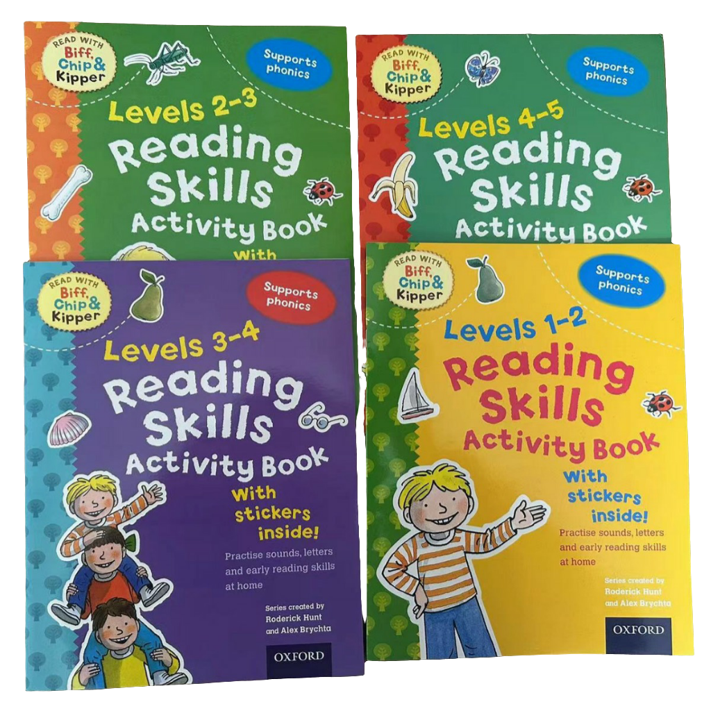 Reading Skills Activity Book With stickers inside . Set 4 Books