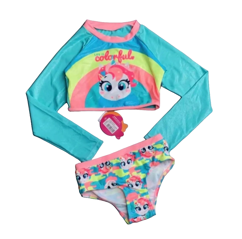 Long sleeve Swimsuits: Perfect for Summer Fun Unicorn Design Size 4-6y