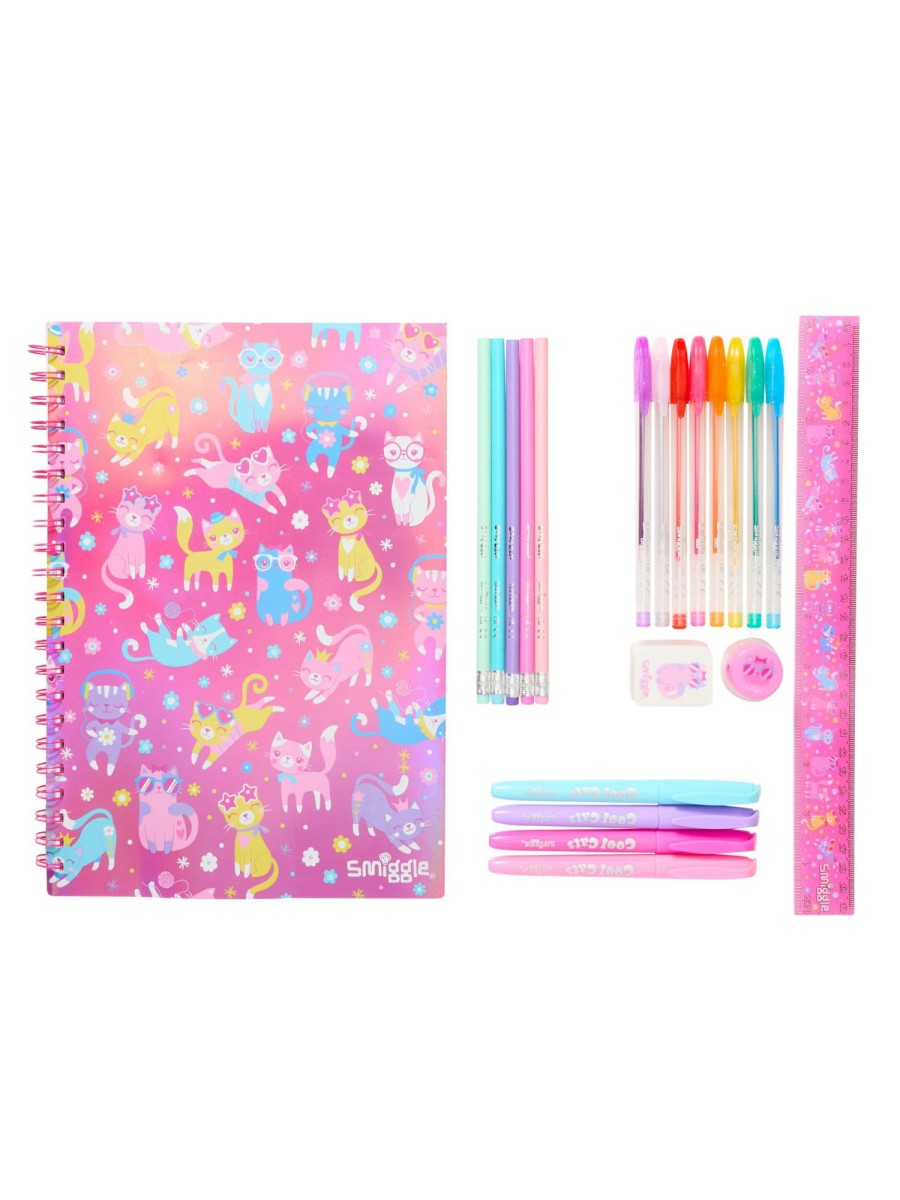 Smiggle Cat Stationery Set