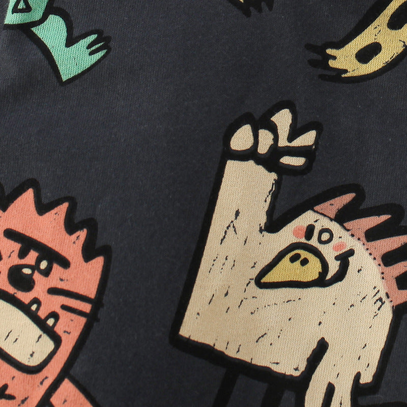 T-shirt For Boys Cartoon Animal Graphic Cotton 100% Size 6-8