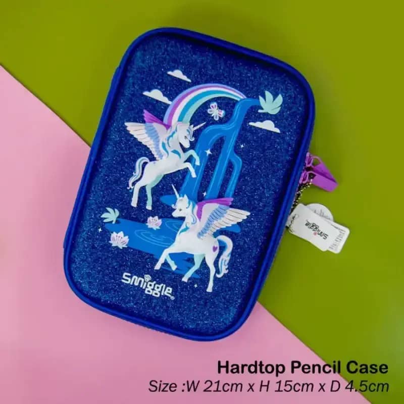 Smiggle Pencil Case | Hardtop | Blue Unicorn