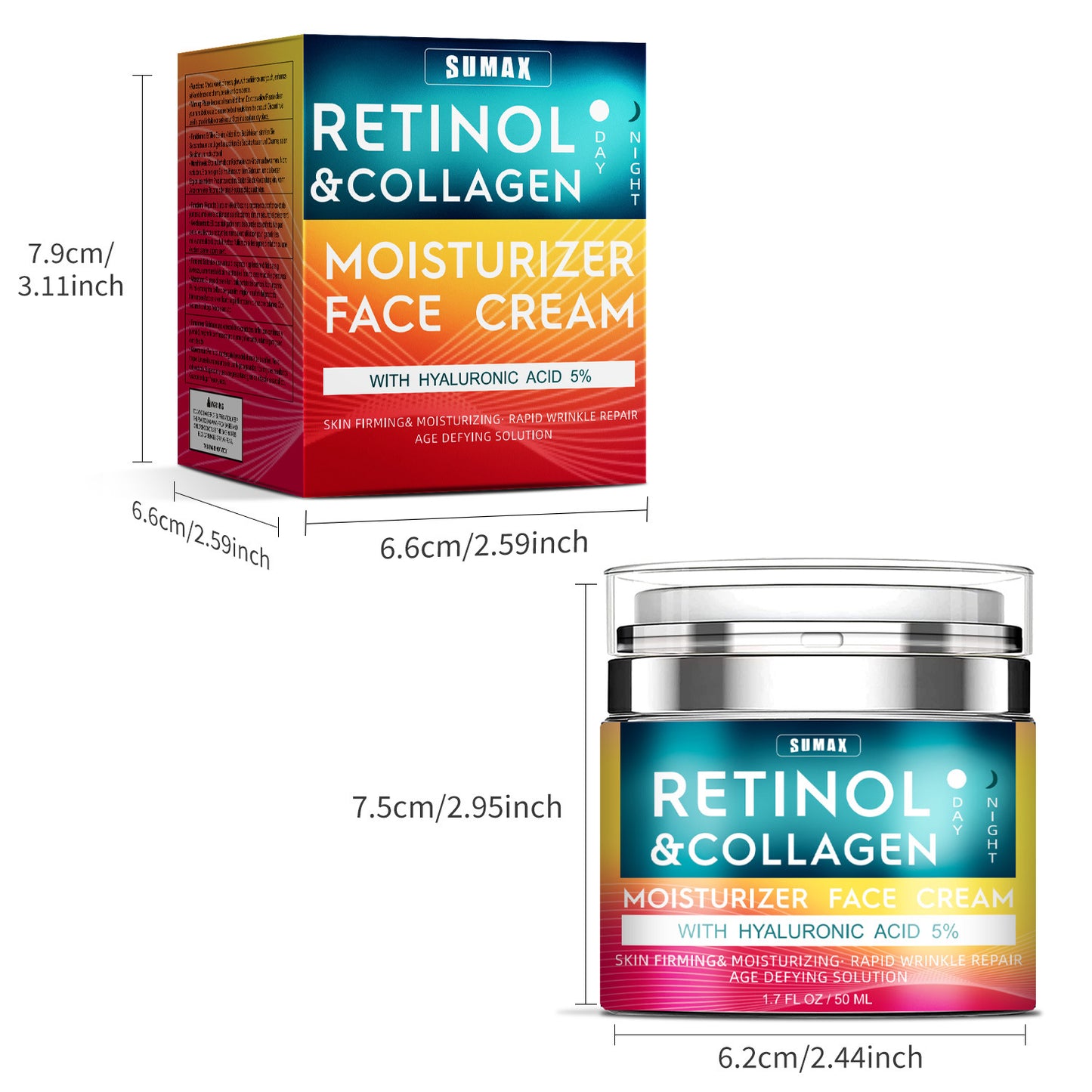 Retinol Cream for Face - Facial Moisturizer with Collagen 50ml