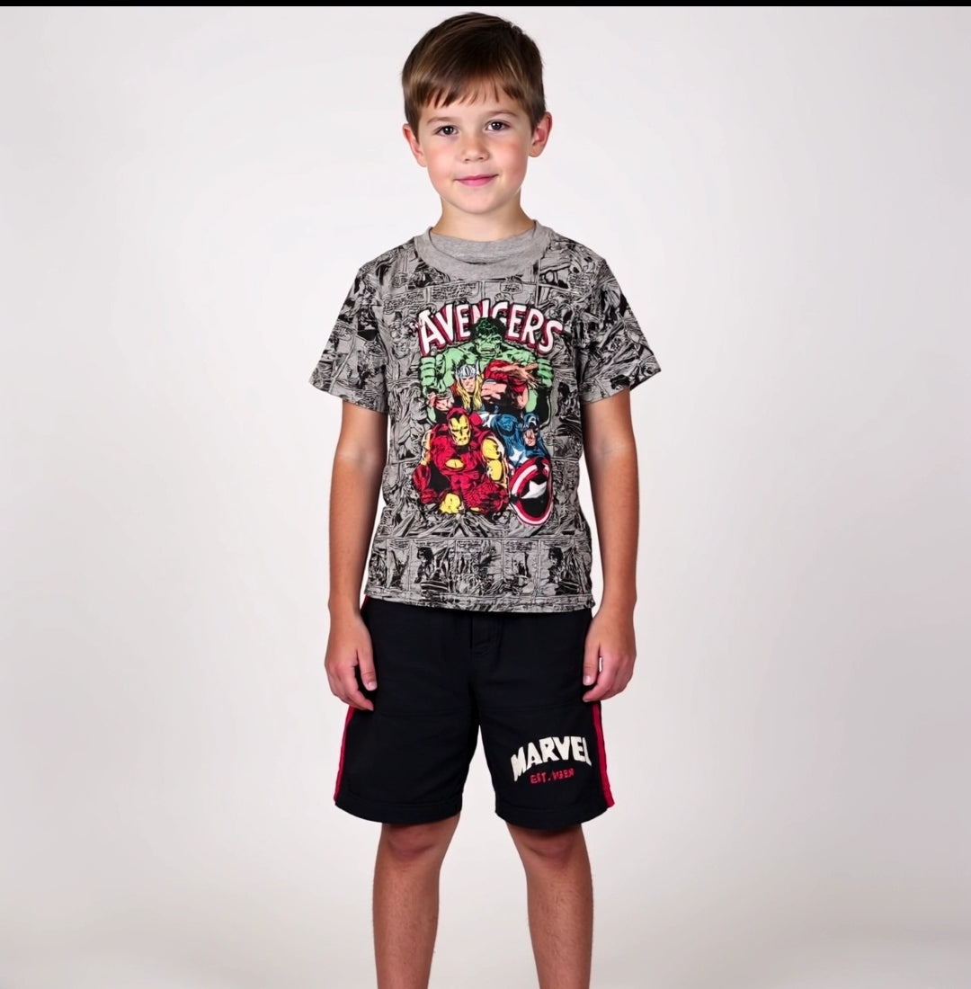 Boys Cotton Avengers – Soft Summer Outfit (3–7Y)