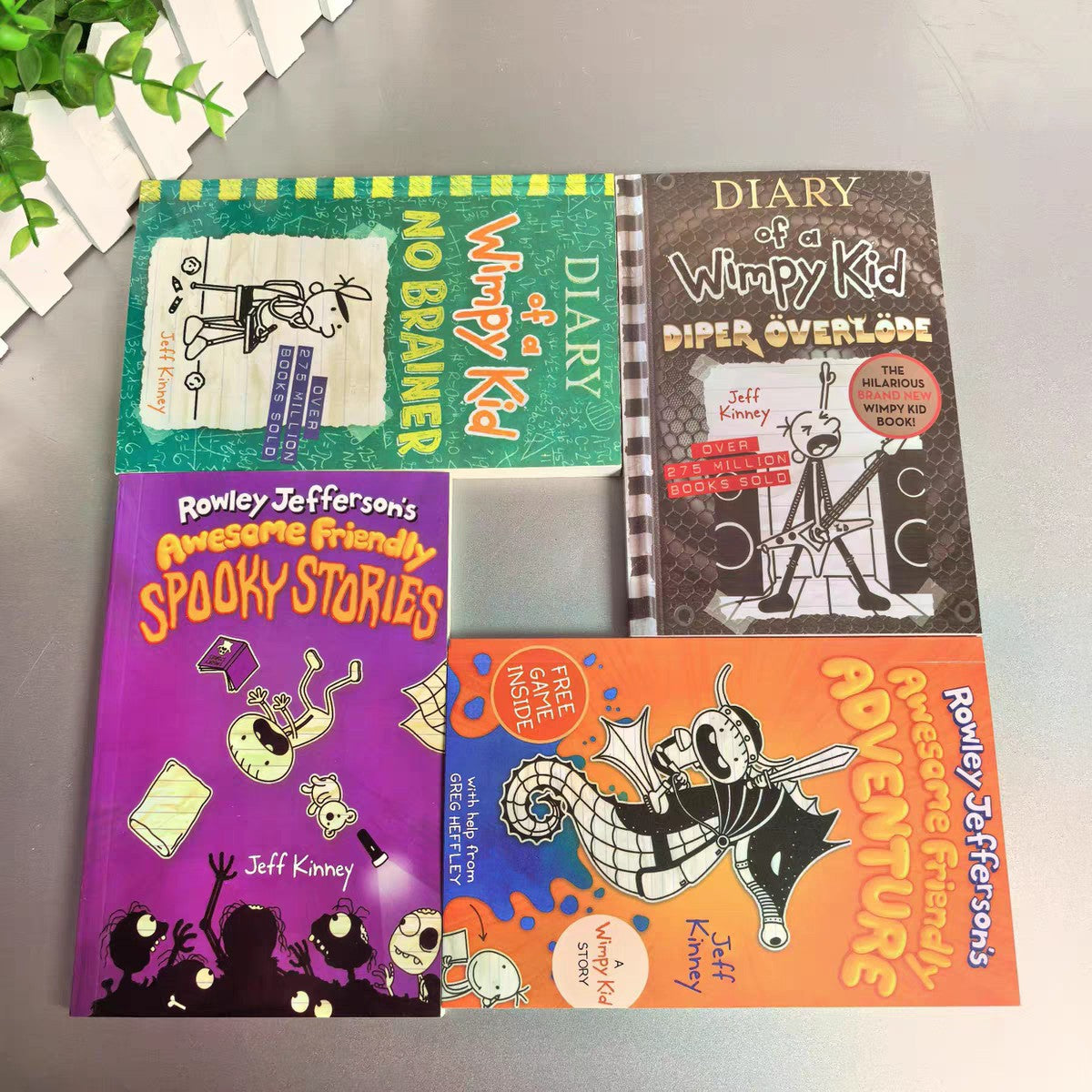 Diary Of A Wimpy Kid No Brainer  4 Books By Jeff Kinney 17-20