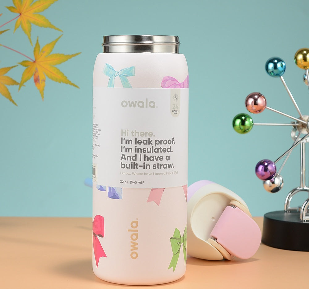 Owala Bottle Stainless Steel Free Sip Leak-proof Ribbon 710-950ml