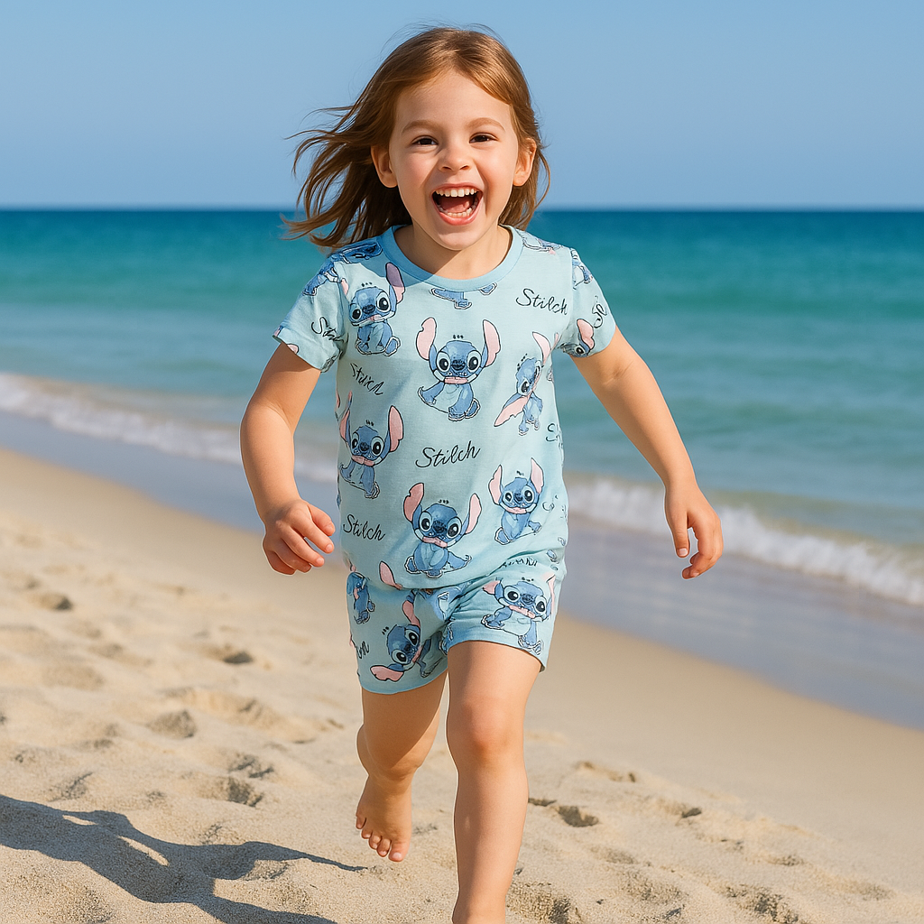 Pyjama For Girls Stitch Design Set Of 2 Pcs Size 6-14y