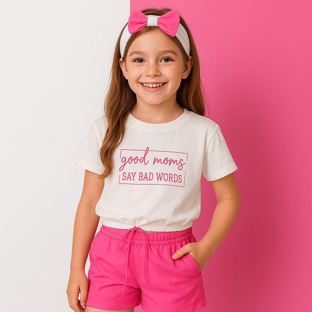 Cute Outfit For Girls Set Of 3 Pieces T-shirt Short Headband Size 6-10y