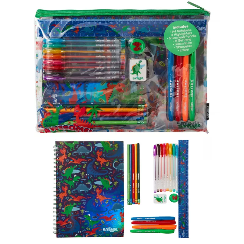 Smiggle Stationery Kit A4 Dinosaur Design