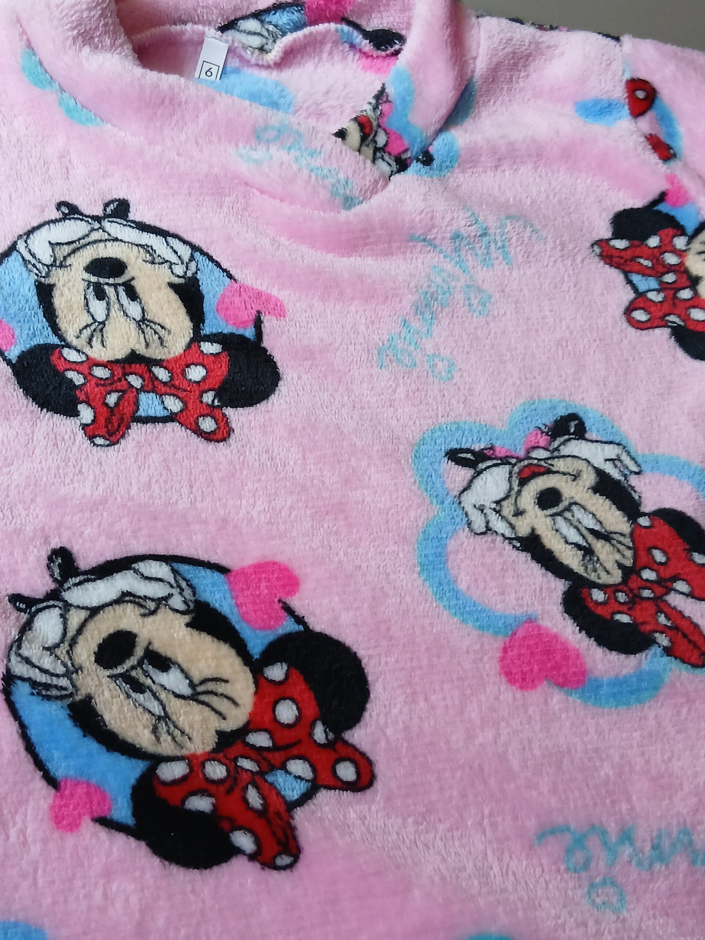 Pyjama Pink Warm Minnie Mouse Design Size 6-16y