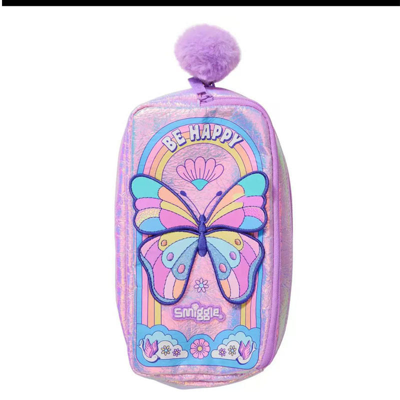 Smiggle Butterfly Design Set Backpack 42cm Case Lunch Bag 3pcs