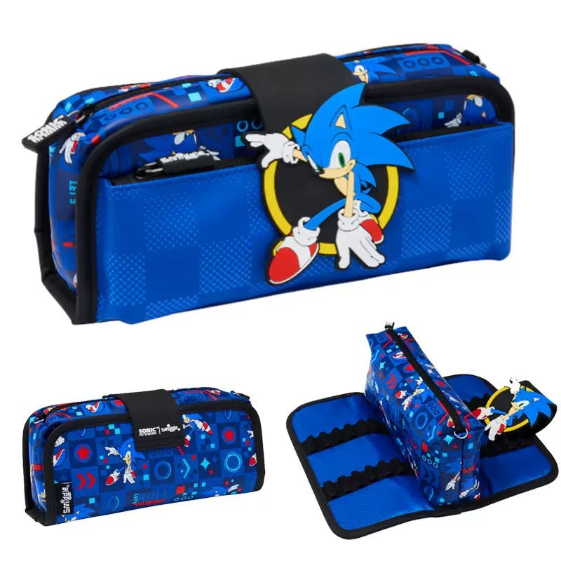 Smiggle Sonic Design Set Of 3pcs Bottle Lunch Box Backpack 42cm