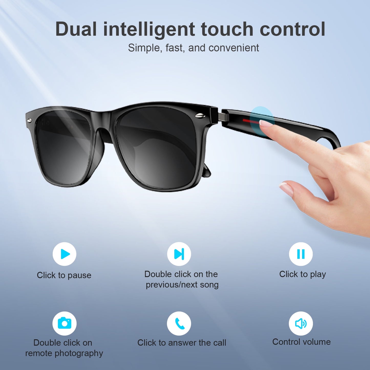 Bluetooth Smart Glasses Sunglasses Wireless Waterproof Half/Full Frame Model