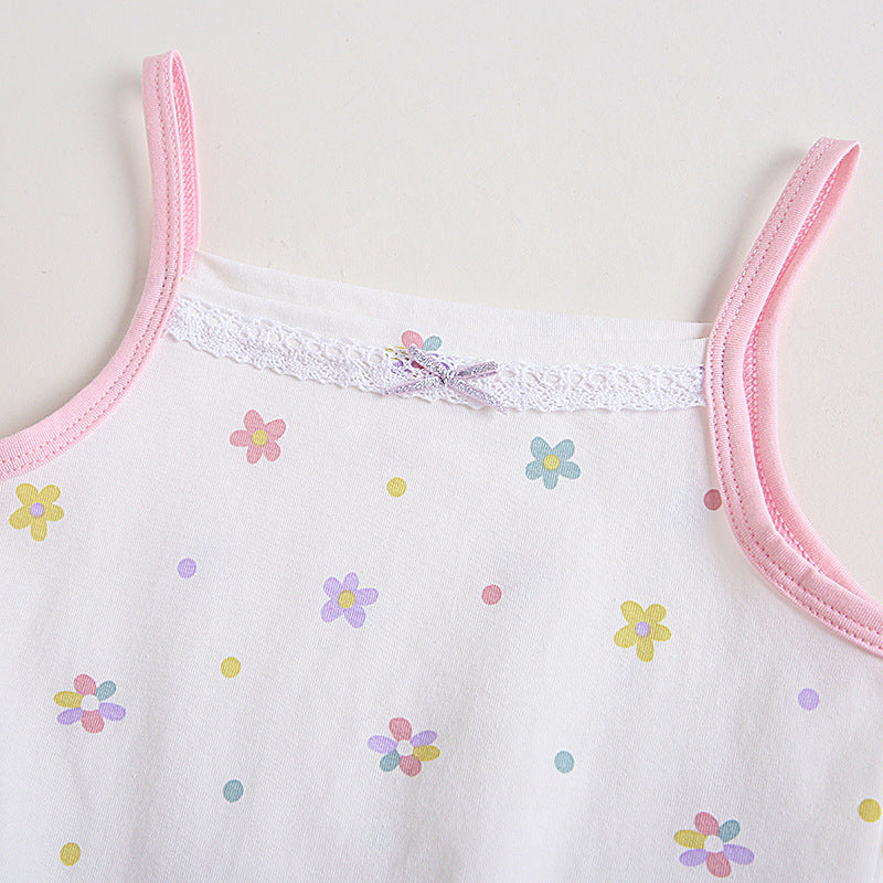 T Cotton Tank Undershirts for Kids Toddler Lace Soft Spaghetti Strap Bottoming Shirt 3-12y