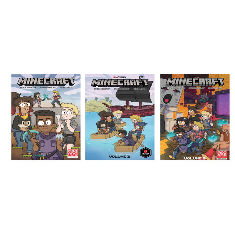 Minecraft 3 Books Set Graphic Novel Volume 1-3 Collection