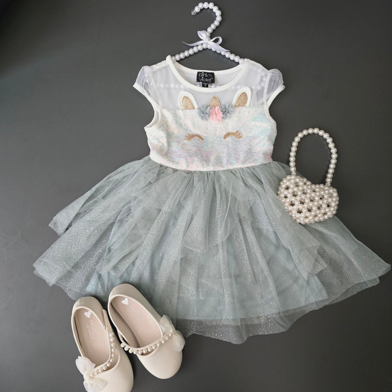 Cute Dress Unicorn Design For Girls Size 4-7y