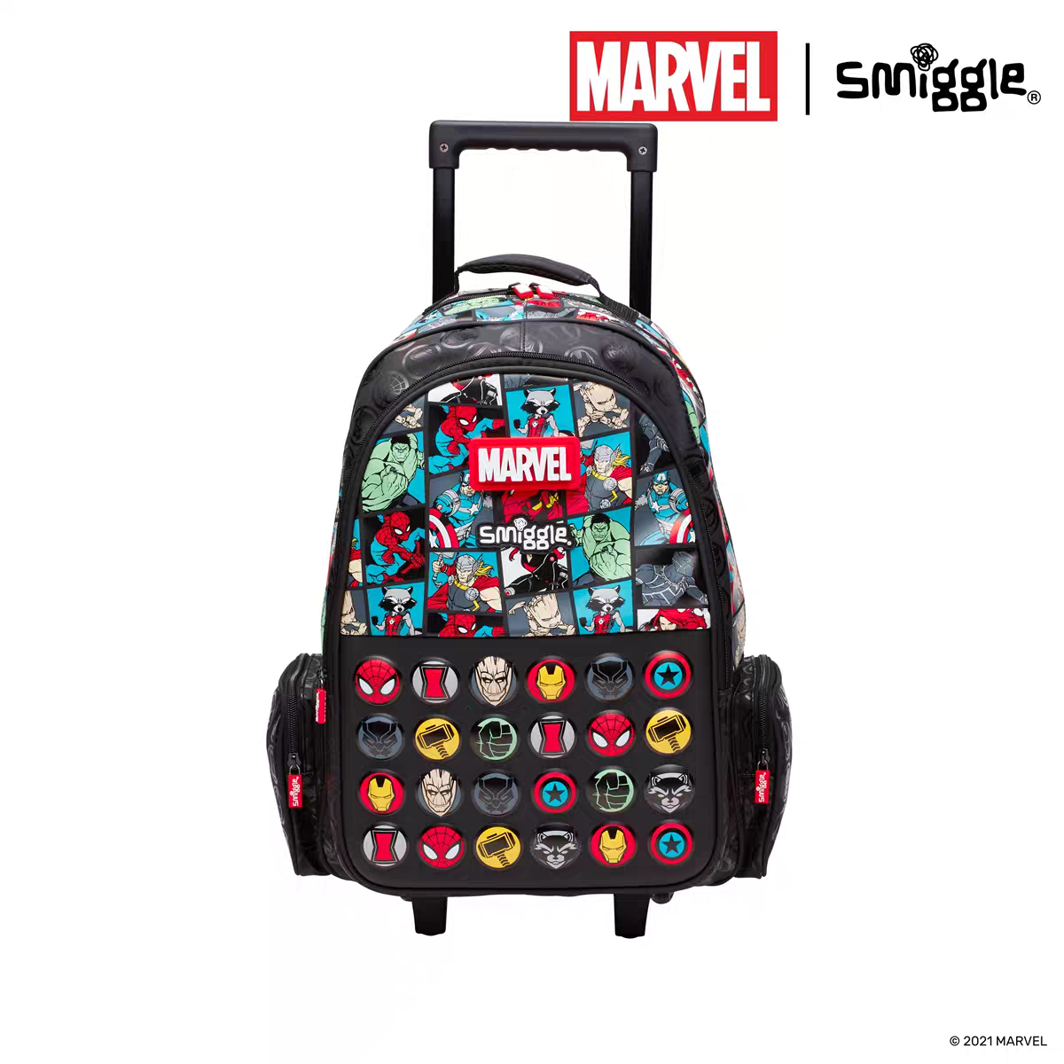 Smiggle Marvel Design 4Pcs Set Backpack 42cm Bottle Case Lunch bag