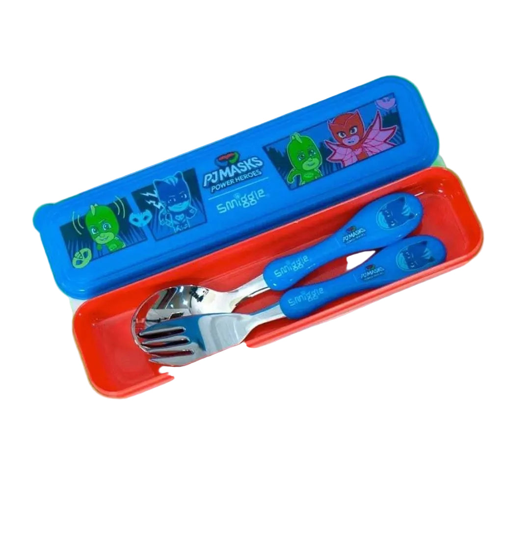 Smiggle Set | Spoon+Fork | With Storage Box | PJ MASKS