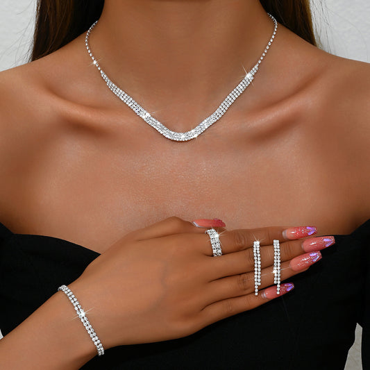 Silver Accessories Fashion Classy Set 4 Pcs For Women