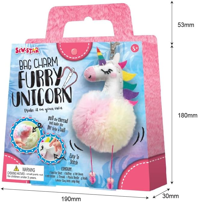 Diy Bag Charm Furry Unicorn/Sloth DIY For Kids