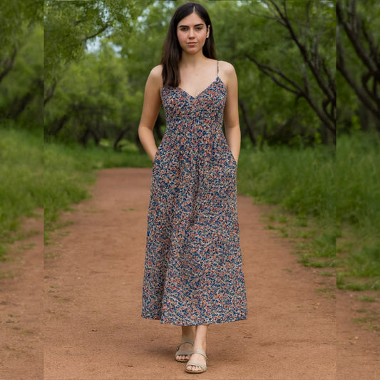 Long Floral Dress For Women Brand Zara Basic Size M
