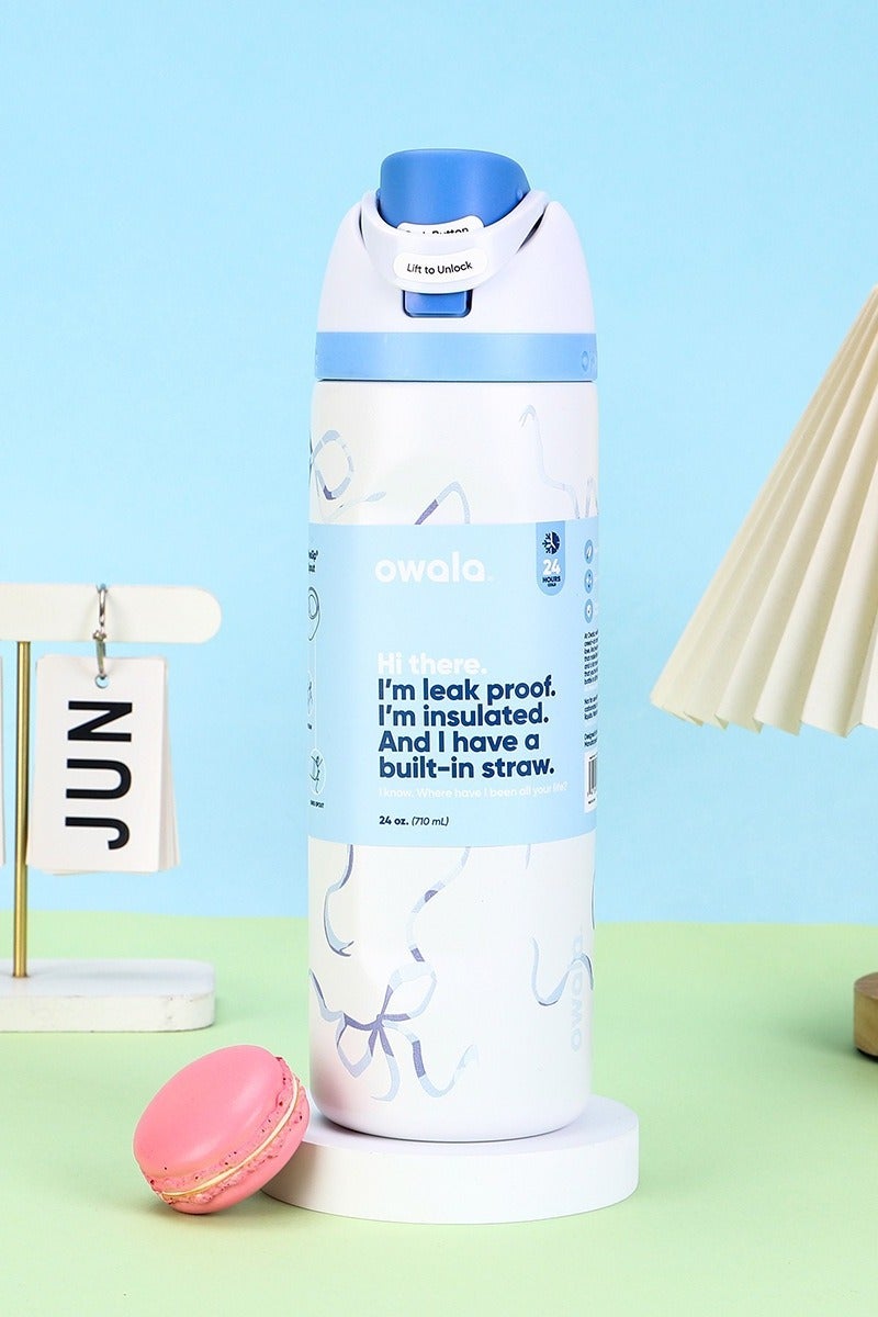 Owala Bottle Stainless Steel Free Sip Leak-proof Blue Ribbon 710-950ml
