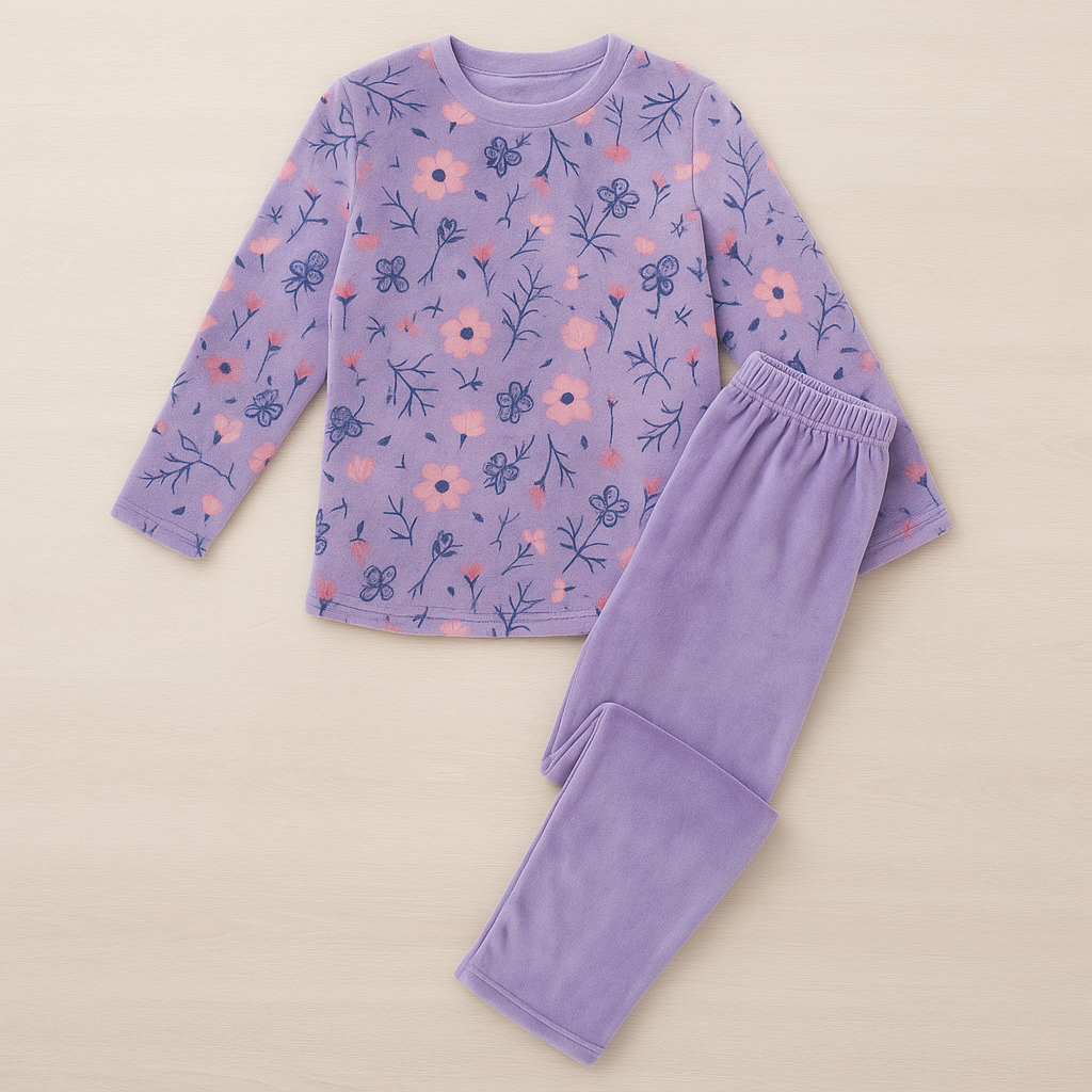 Pyjama Warm For Women Flower Design Size M-XL