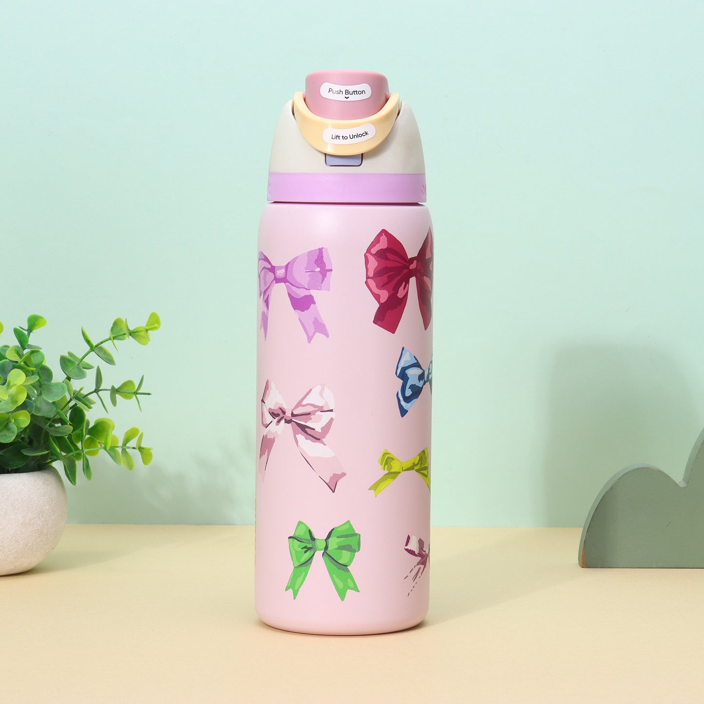 Owala Bottle Stainless Steel - FreeSip | Leak-proof | Purple | Color Ribbon | 950ml