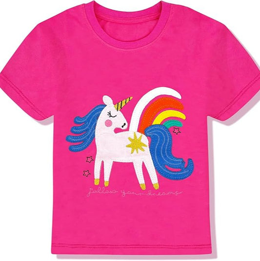 Cotton Unicorn T-shirt For Girls Size  2-3y