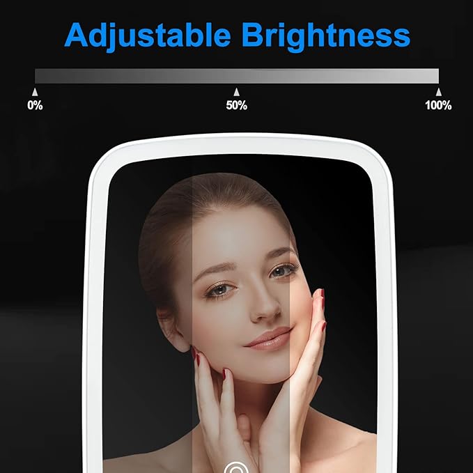 Makeup Mirror LED, Portable USB Rechargeable with Touch Screen