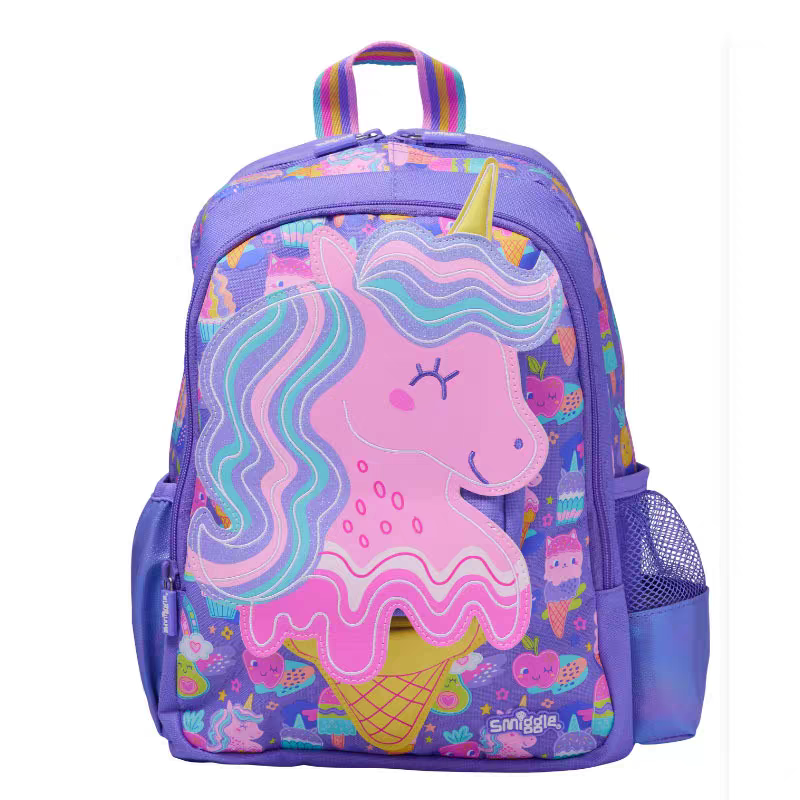 Smiggle Unicorn Design 3 pcs Set Backpack 38cm Lunch Bag Lunch Box Case