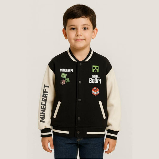 Jacket With Fleece Minecraft Creeper Design Size 5-14y
