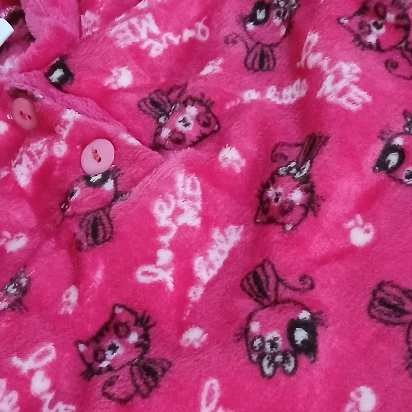 Pyjama Fuschia Warm For Girls Kitty DesignSize 1-2y