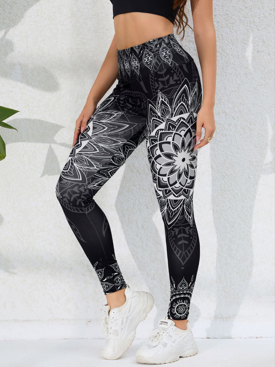 Legging For Women Mandala Design High Waist Workout Yoga Sportswear Size S-L