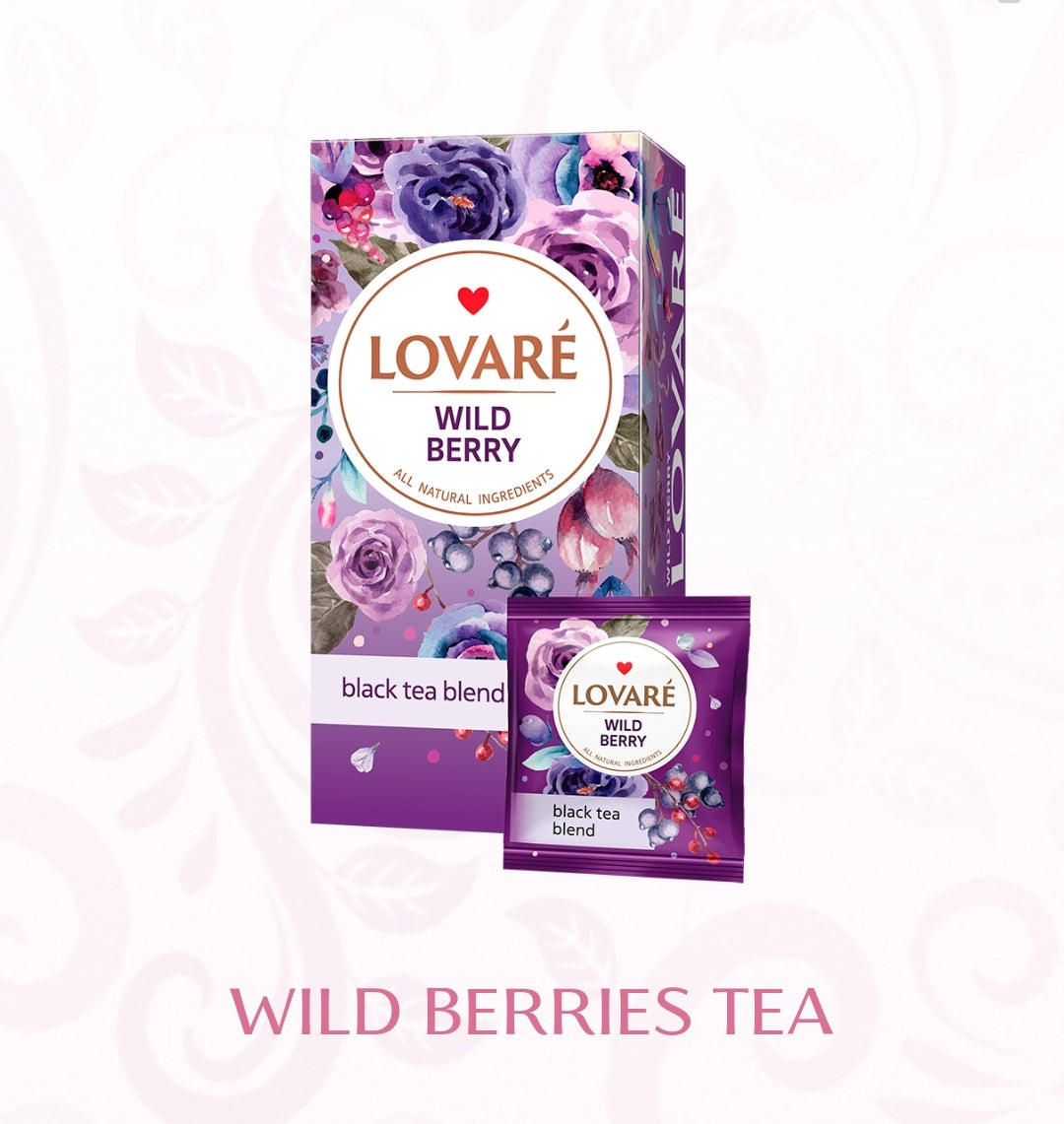 Lovare Tea in Sachets Made in Ukraine Many Flavors 24pcs Tea Box