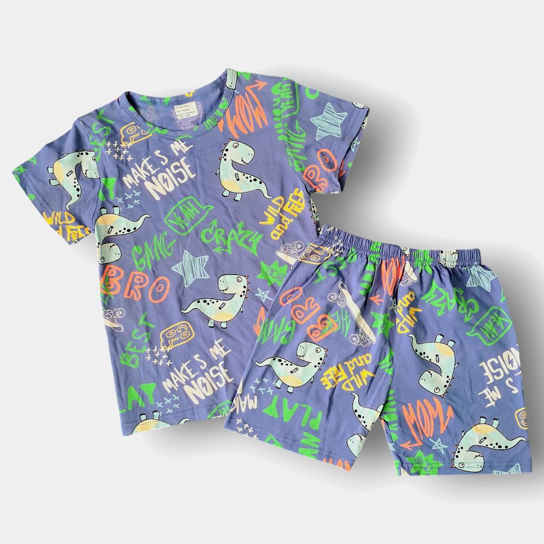 Pyjama For Boys Dinosaur Design Set Of 2 Pcs Size 6-7y