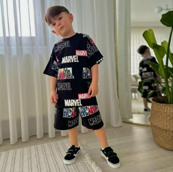 .Outfit For Boys Marvel Hereos Design Set Of 2 Pcs Size 3-10y