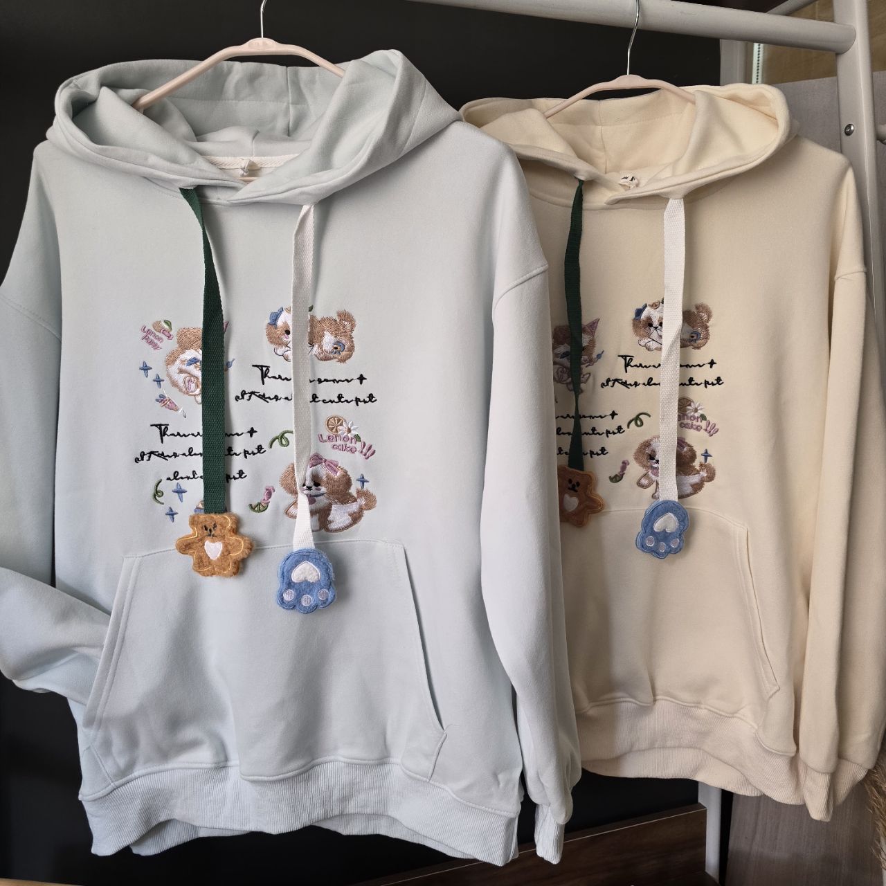 Hoodie Cotton Oversized One Size S-L Puppies 3D Print