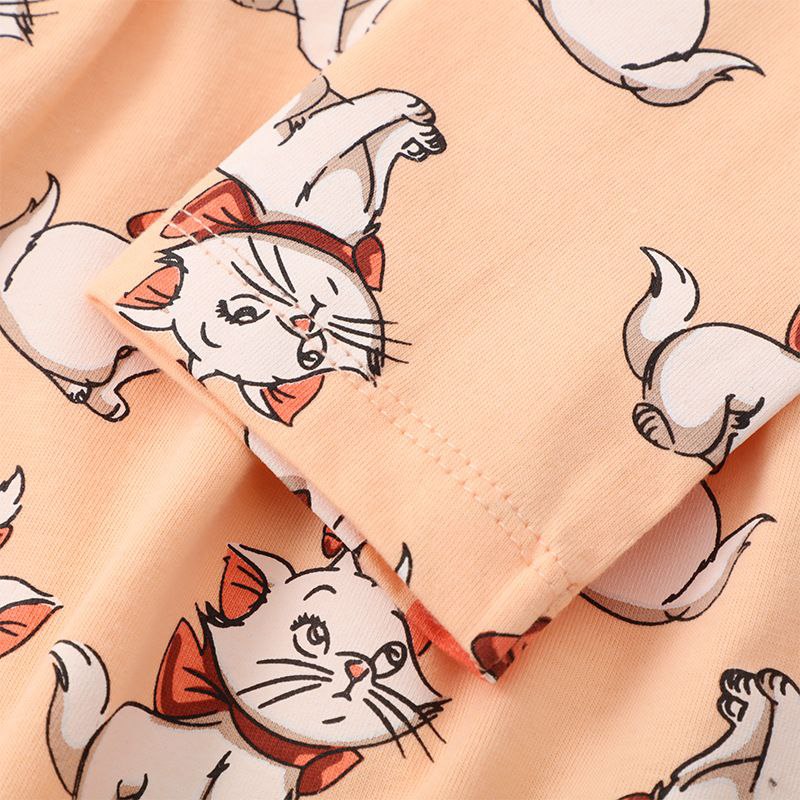 Cotton 100% Dress Long Sleeve With Cute Cats
