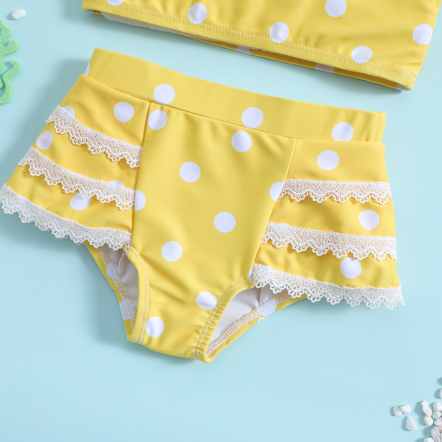 Swimwear For Kids Dots Design Set Of 2 Pcs Size 1-7y
